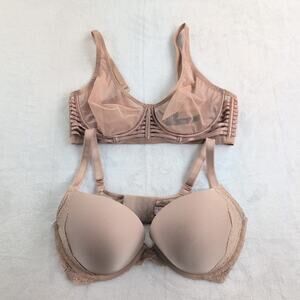 Victoria's Secret Bundle (2) Dream Angels Pushup/ Unlined Plunge Bras Size 38D